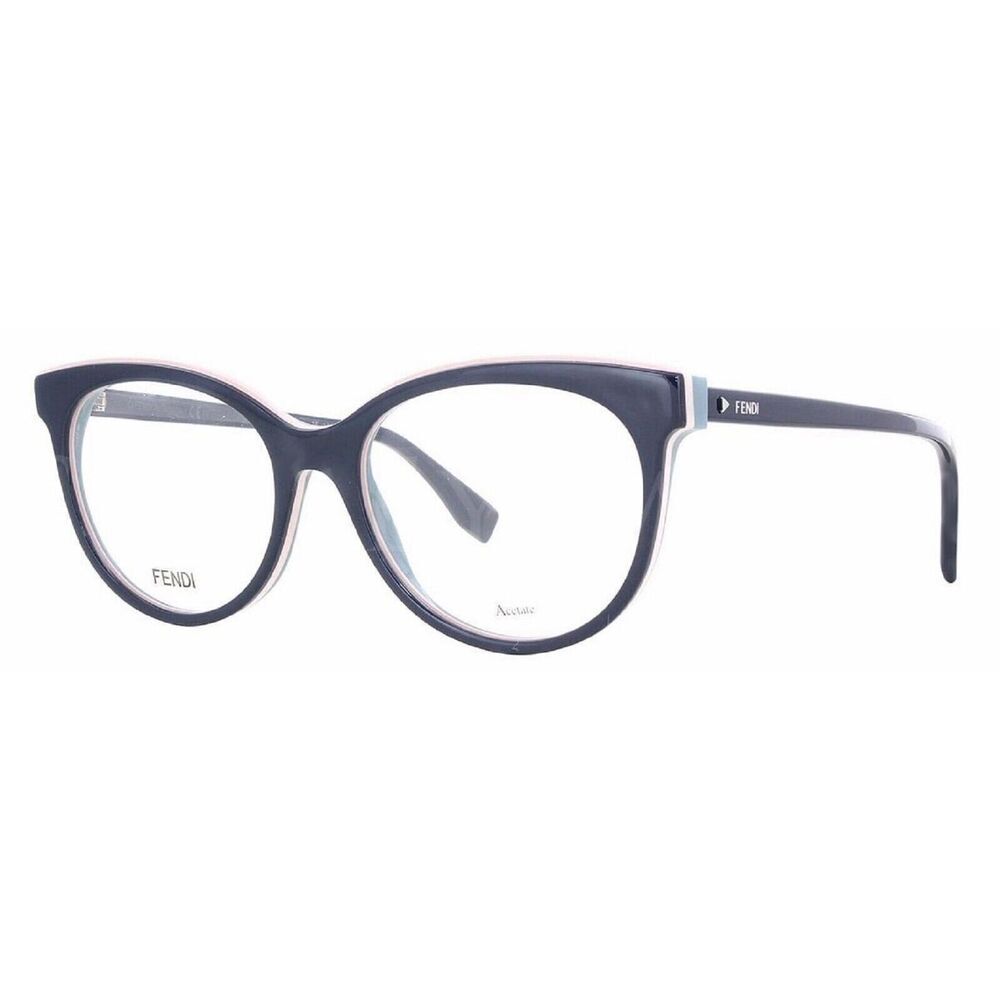 NWT Fendi FF0254 Blue Black Cat Eye 53mm Eyeglasses